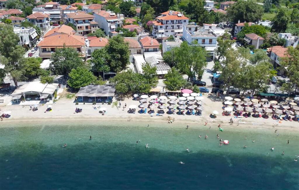 A shallow, calm beach for children in Pelion